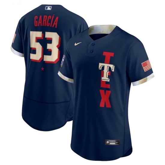 Men's Texas Rangers #53 Adolis Garc��a Nike Navy 2021 MLB All-Star Game Authentic Player Jersey